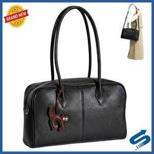 Genuine Leather Shoulder Bag Tote with Top Handle and Adjustable Strap